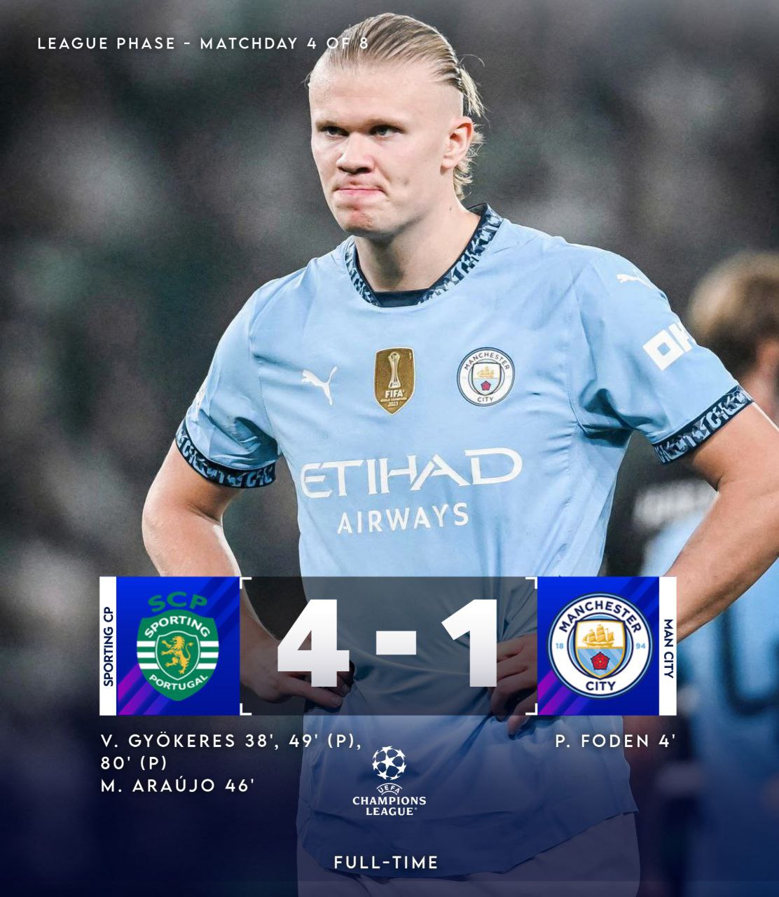FT: Sporting CP 4-1 Manchester City