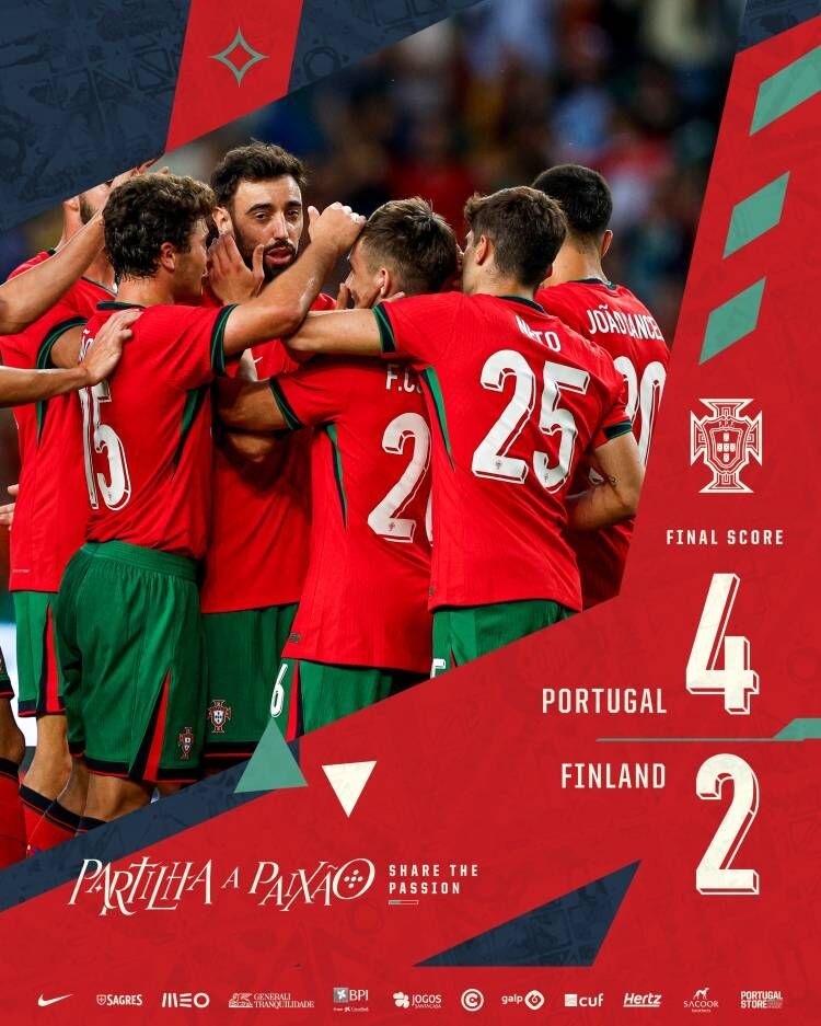 เกมกระชับมิตร – โปรตุเกส 4-2 ฟินแลนด์, โรนัลโด้ ขาดตัว ดิอาสได้ประตู เฟอร์นันเดซ ดับเบิ้ล