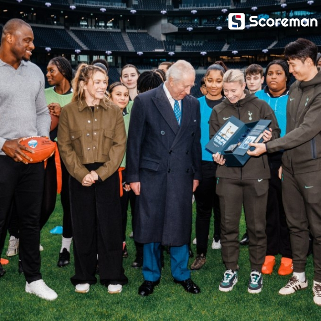 캡틴' 손흥민, 찰스 3세 국왕과 토트넘 스타디움서 만나