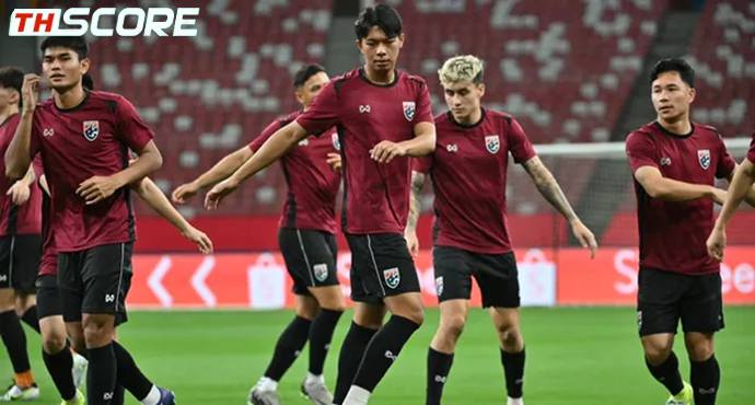 ทีมชาติไทยการฝึกซ้อมสุดท้ายก่อนที่จะพบกับสิงคโปร์ในศึกอาเซียนคัพ 2024