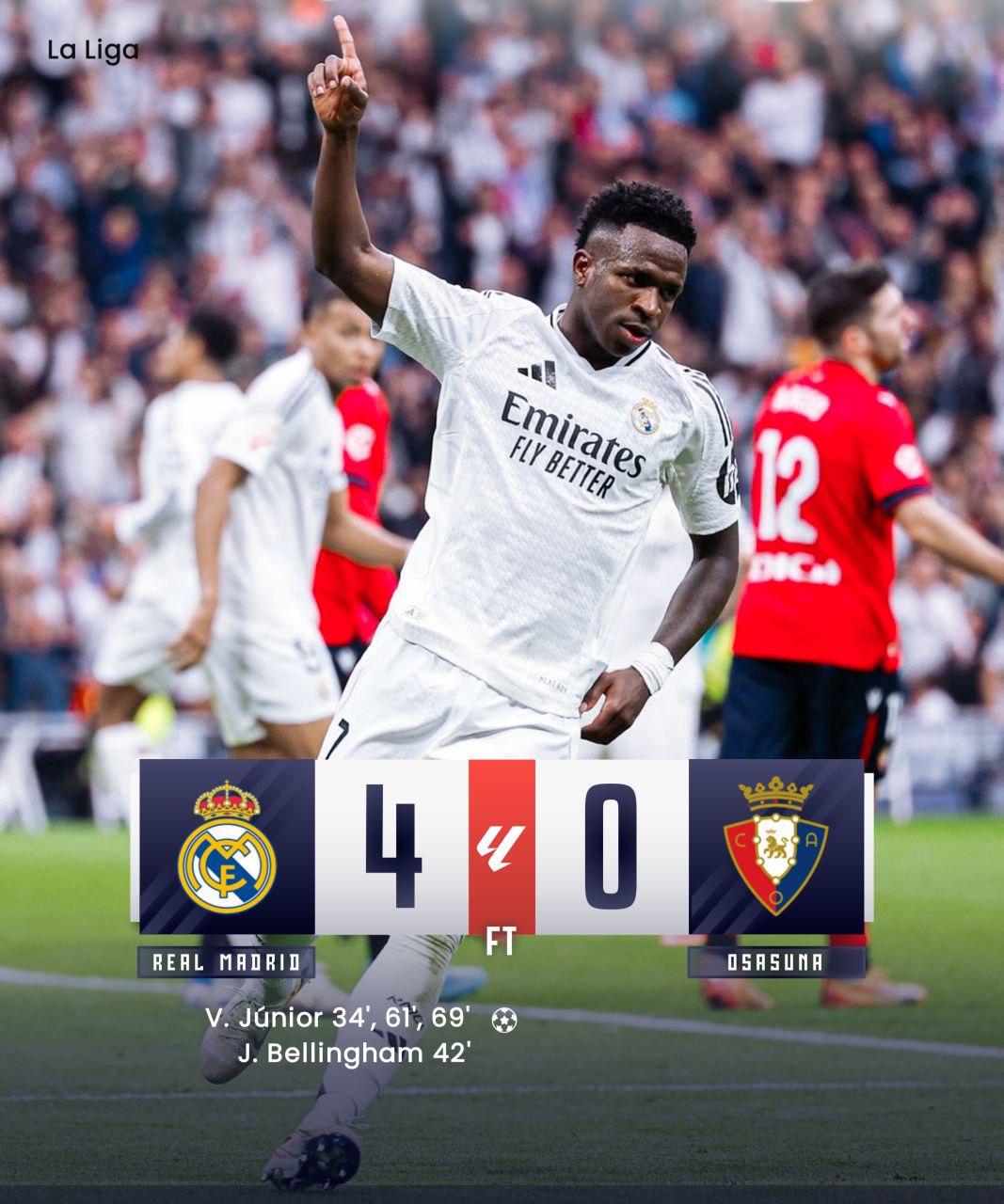 FT:Real Madrid 4-0 Osasuna