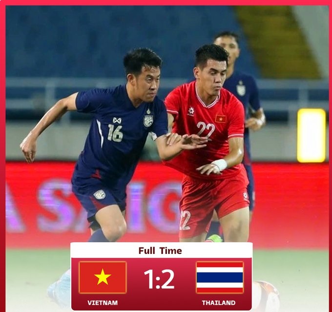 Kết quả Việt Nam 1-2 Thái Lan