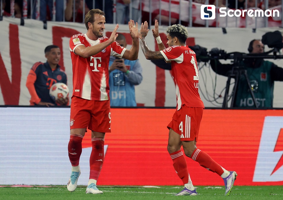 뮌헨, 개막전서 라이프치히 6-0 대파... 디아스 1골 1도움, 케인 해트트릭