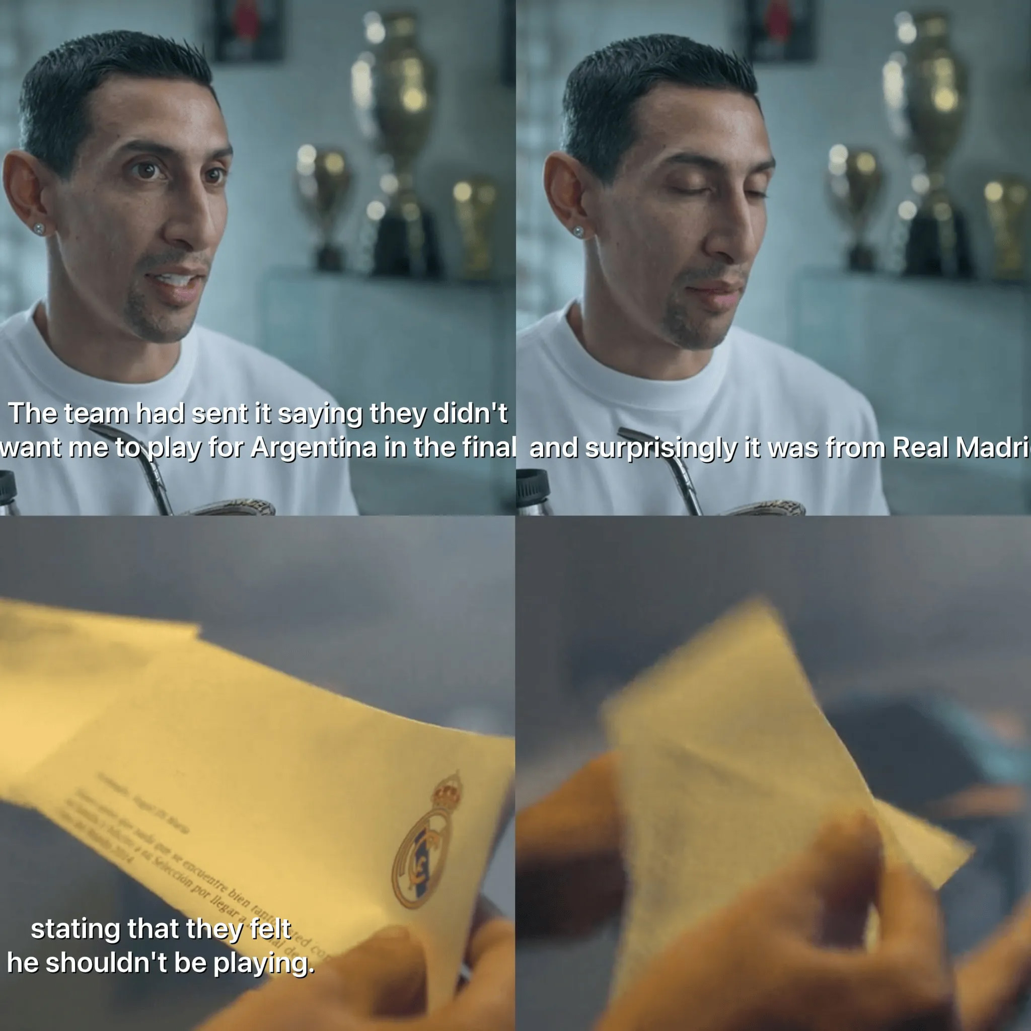 Di Maria: Real Madrid từ chối cho tôi thi đấu trước chung kết World Cup 2014 nên tôi xé thư