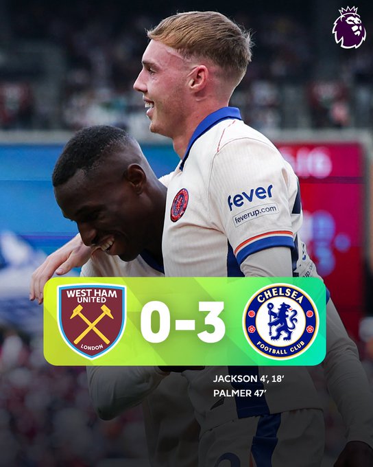 Kết quả Ngoại Hạng Anh: West Ham United 0-3 Chelsea