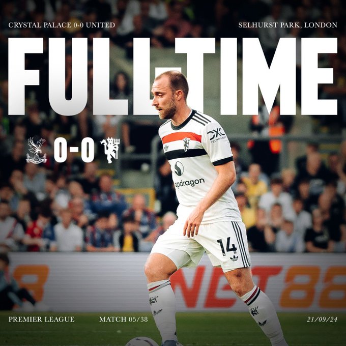 Kết quả Ngoại Hạng Anh: Crystal Palace 0-0 Manchester United