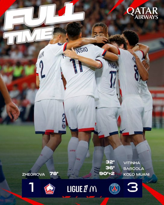 Kết quả VĐQG Pháp: Lille OSC 1-3 Paris Saint Germain