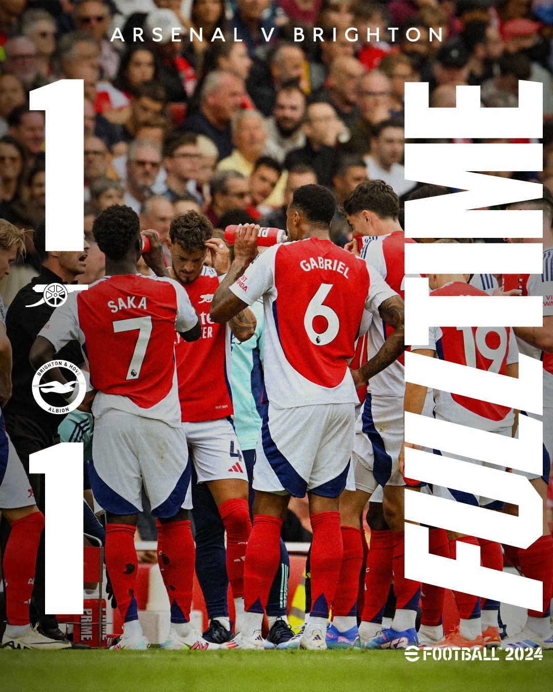 Kết quả Ngoại Hạng Anh: Arsenal 1-1 Brighton