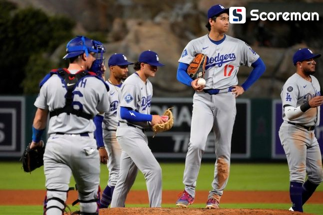 5회에도 마운드 오른 오타니, 시즌 최다실점…다저스는 4연패로 2위 추락