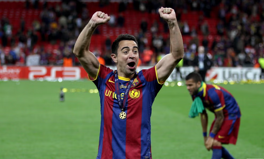 Barcelona players Xavi is pushing to improve