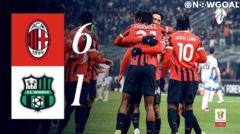 FT: AC Milan 6-1 Sassuolo