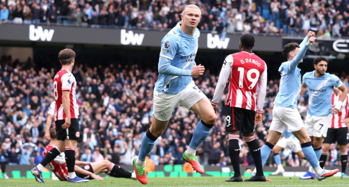 Chỉ kém đầu bảng 2 điểm! Manchester City 3-0 Brentford | Doku & Haaland & Marmoush lập công