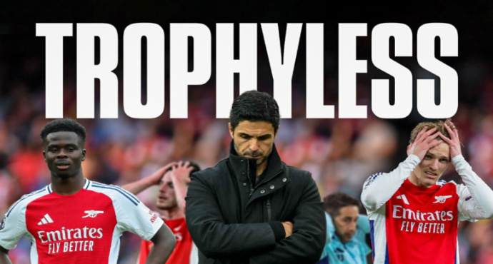 Arteta dẫn dắt Arsenal 5 năm, chi gần 800 triệu euro nhưng chỉ giành được 1 FA Cup và 2 Siêu cúp Anh
