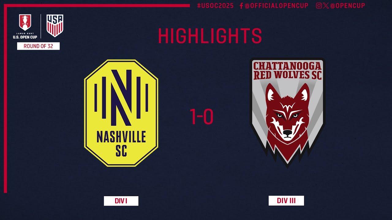 ไฮไลท์+USA โอเพ่น คัพ:แนชวิลล์  เอฟซี 1-0 Chattanooga Red Wolves丨USA โอเพ่น คัพ 2025丨07-05-2025