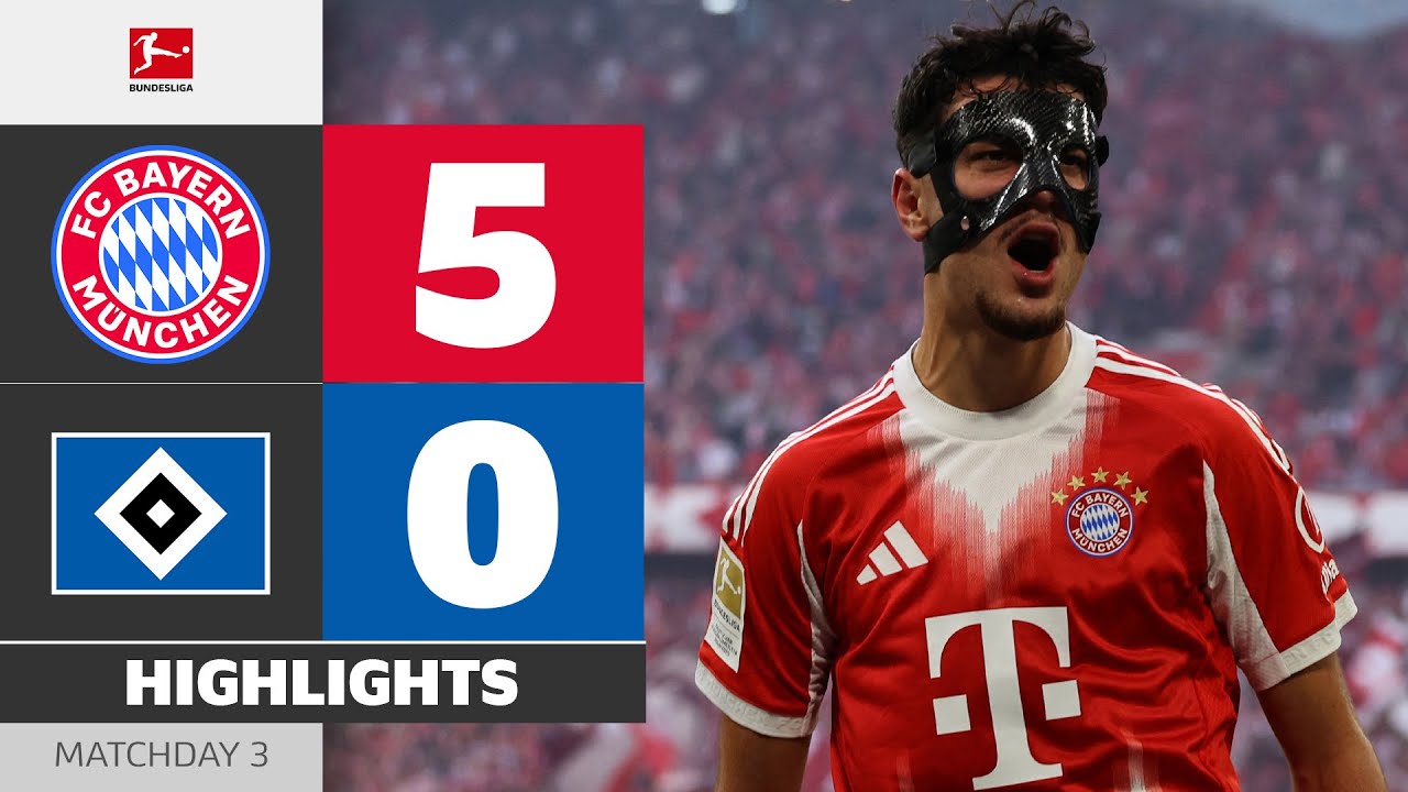 Highlights:German Bundesliga Bayern Munchen 5-0 Hamburger SV - Nowgoal
