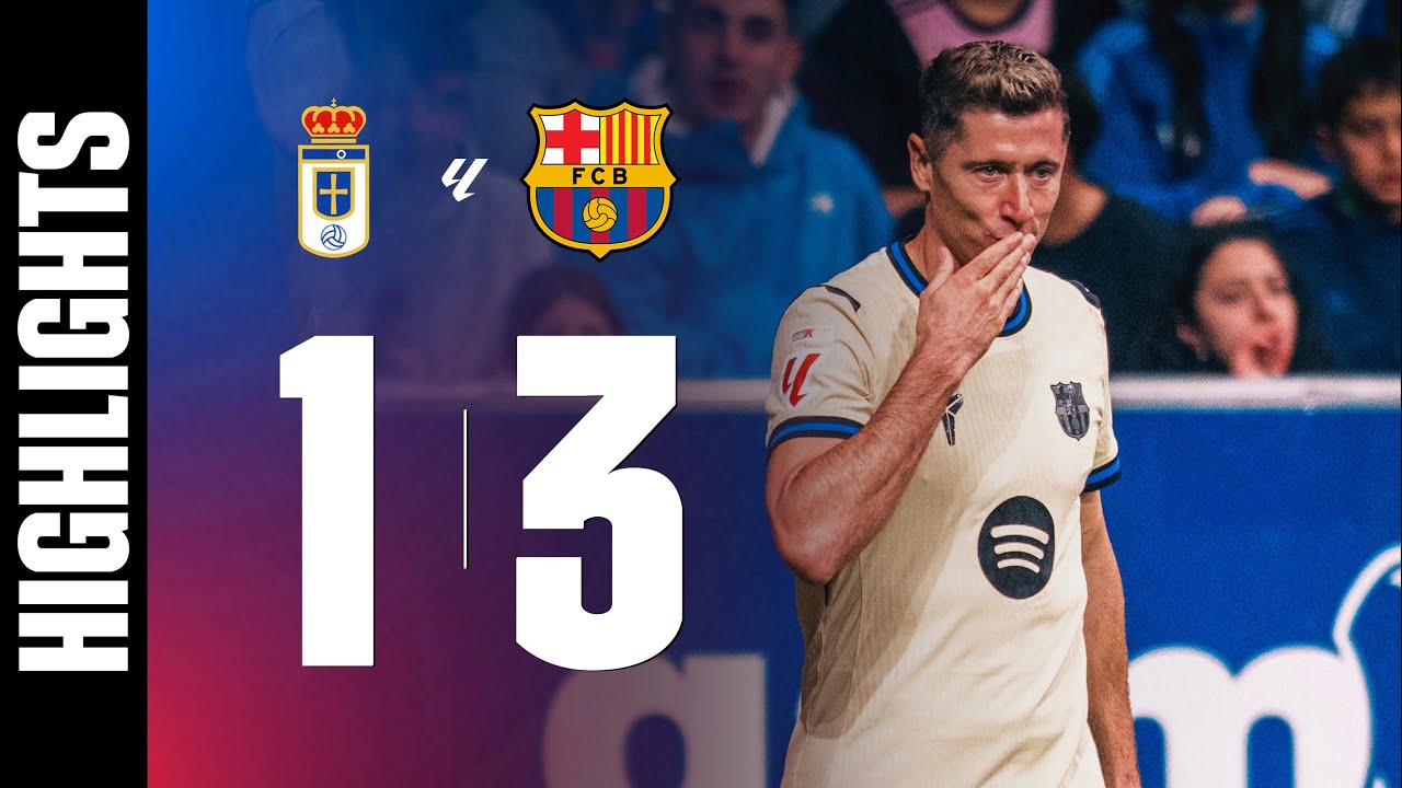 Spanish La Liga Real Oviedo 1-3 FC Barcelona Highlights,Hot Video - Goaloo