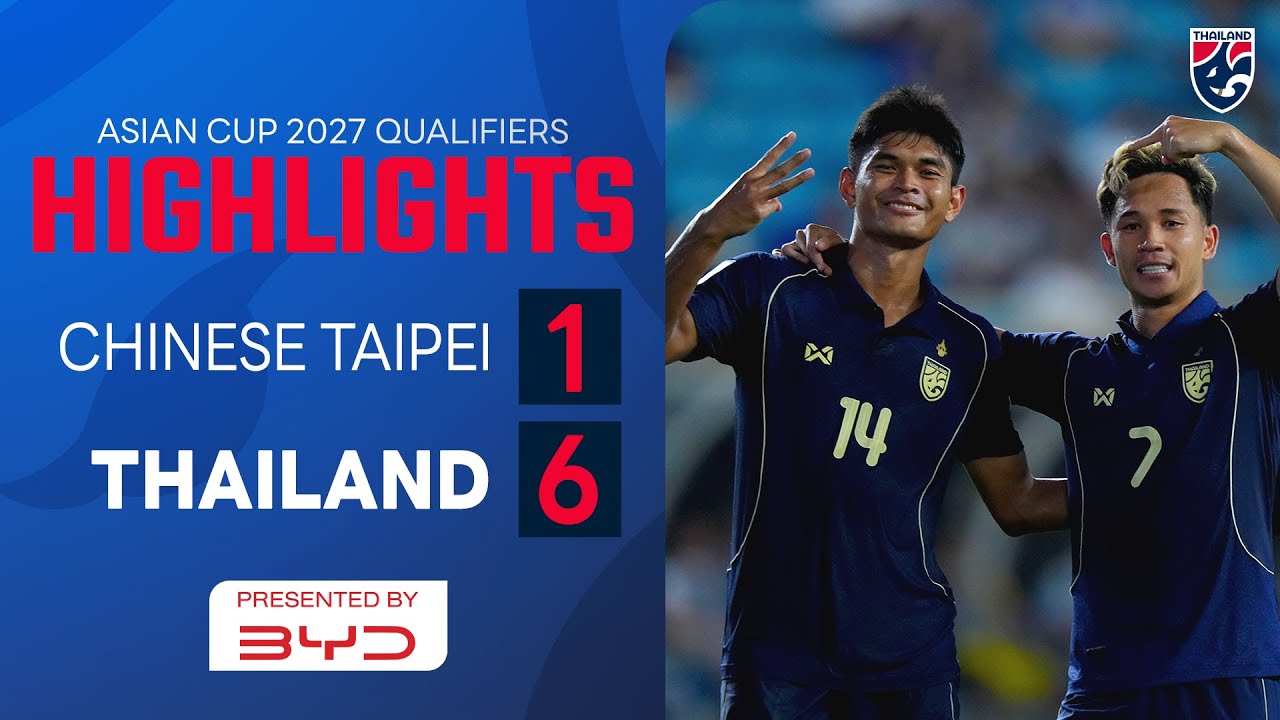 AFC Asian Cup Chinese Taipei 1-6 Thailand Highlights,Hot Video - Goaloo