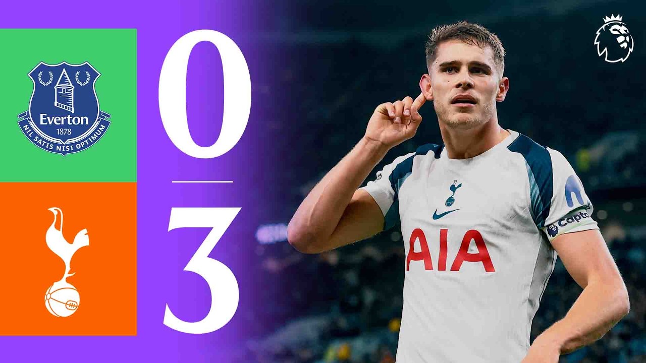 English Premier League Everton 0-3 Tottenham Hotspur Highlights,Hot Video - Goaloo