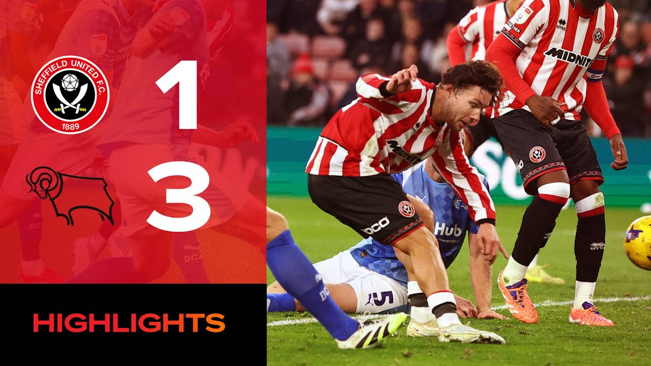 England Championship Sheffield United 1-3 Derby County Highlights,Hot Video - Goaloo