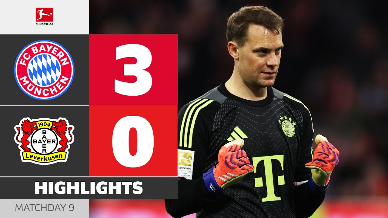 Match Highlights: Bayern Munich 3-0 Bayer Leverkusen VĐQG Đức