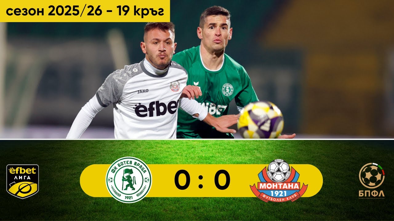 Bulgaria First Leagu Botev Vratsa 0-0 PFK Montana Highlights,Hot Video - Goaloo