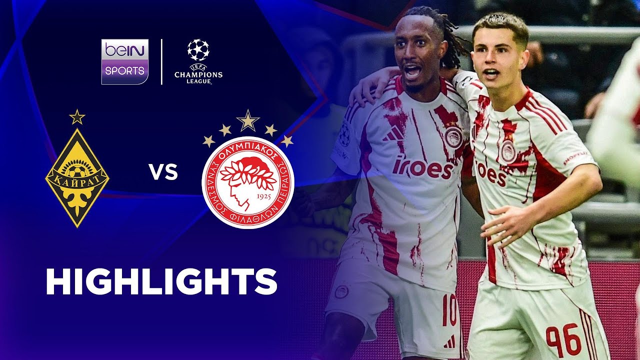 UEFA Champions League FC Kairat Almaty 0-1 Olympiakos Piraeus Highlights,Hot Video - Goaloo