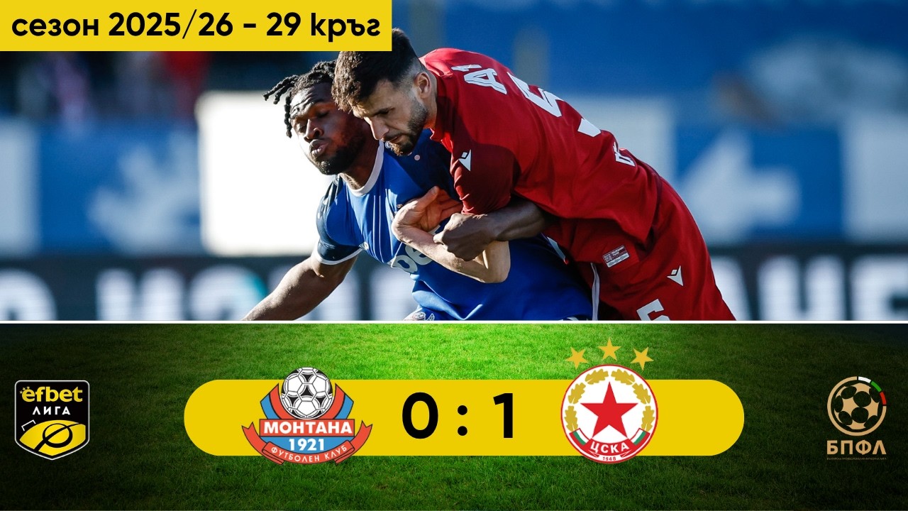 ไฮไลท์+เฟิสต์โปรเฟสชันนัลฟุตบอลลีก:พีเอฟเค  มอนทาน่า 0-1 CSKA Sofia丨เฟิสต์โปรเฟสชันนัลฟุตบอลลีก 2025-2026丨08-04-2026