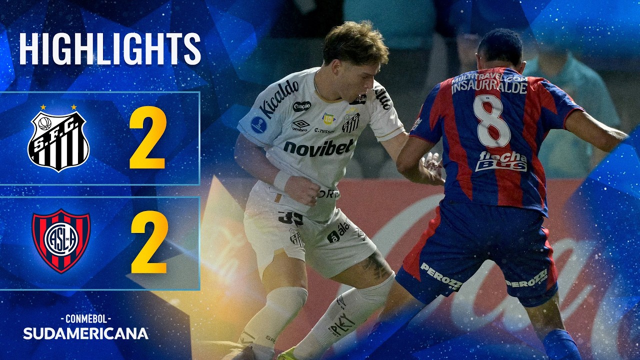 Copa Sudamericana Santos 2-2 San Lorenzo Highlights,Hot Video - Goaloo