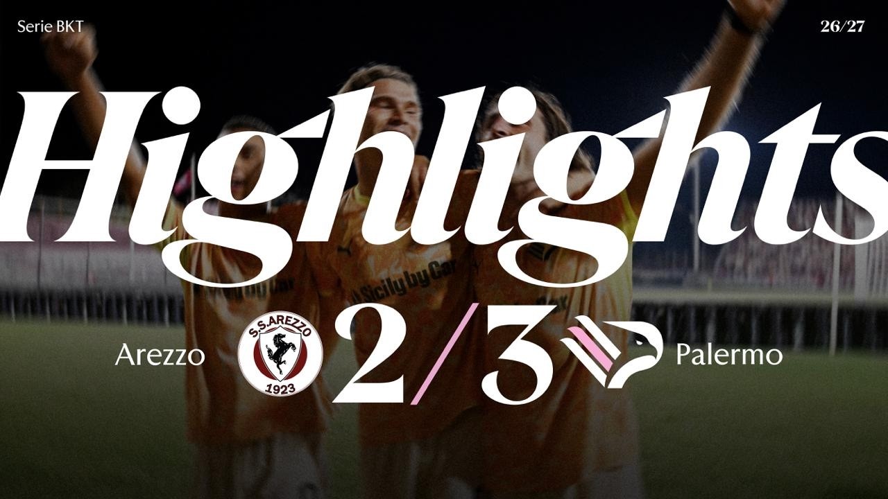 Italy Serie B Arezzo 2-3 Palermo Highlights,Hot Video - Goaloo