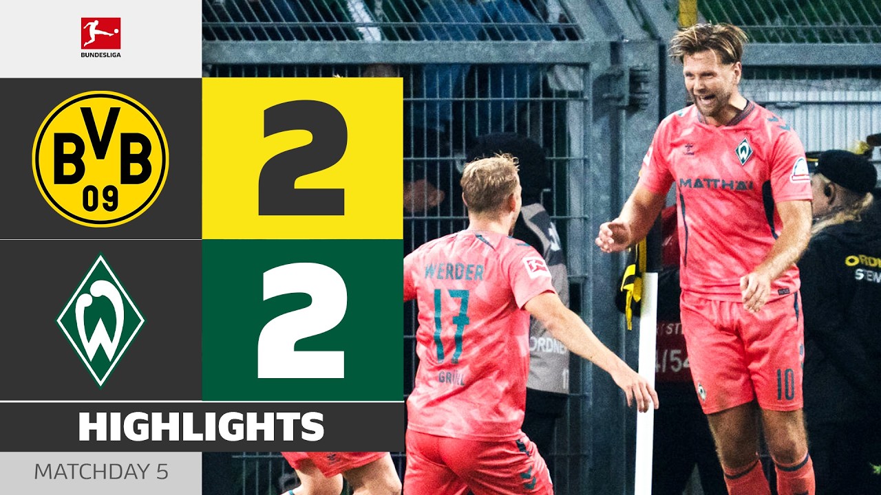 Highlights:German Bundesliga Borussia Dortmund 2-2 Werder Bremen - Nowgoal