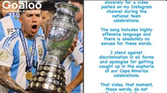 Enzo Fernández statement to apologize after racist chants.