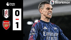 아스널, 풀럼에 1-0 신승... 트로사르 결승골 → EPL 1위 수성