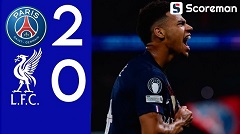 PSG, UCL 8강 1차전서 리버풀에 2-0 완승...이강인 교체 출전
