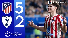 15분만에 3실점토트넘, 아틀레티코 마드리드 원정서 2-5 패배…8강 진출 적신호