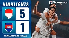 미첼 베이커 데뷔전 해트트릭! 인도네시아, 캄보디아 5-1 대파