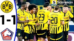 도르트문트, 릴과 1-1 무승부