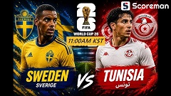 6월15일 월드컵 - 스웨덴 VS 튀니지 해외 축구 분석 프리뷰