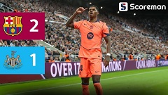 바르셀로나, 뉴캐슬에 2-1 신승... 래시포드 멀티골