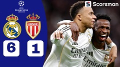 ‘음바페 2골, 비니시우스 1골·2도움’ 레알, AS모나코에 6-1 대승