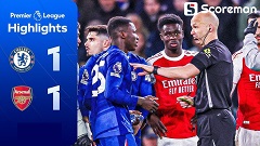 아스날, 첼시와 1-1 무승부...2위 맨시티와 5점 차