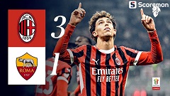 AC밀란, 3-1으로 AS로마 제압... 코파 이탈리아 8강 진출