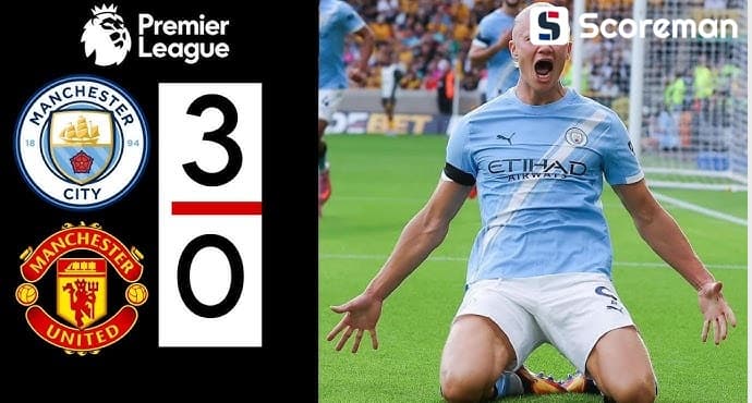맨시티, 맨체스터 더비 3-0 완승… 홀란드 멀티골