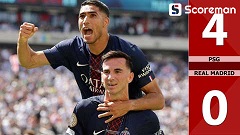 PSG, 레알 마드리드에 4-0 완승...클럽 월드컵 결승행