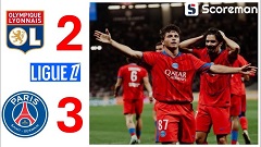 'PSG 통산 100경기' 이강인, 리옹전 극장골 도움…3-2 신승! 1위 탈환