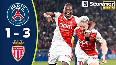 PSG, 리그 천적 모나코에 1-3 완패...선두 위태