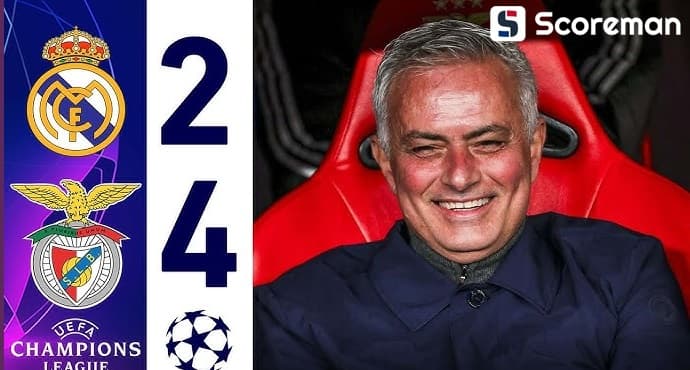 레알 마드리드, 벤피카에 2-4 충격패...UCL 16강 직행 무산