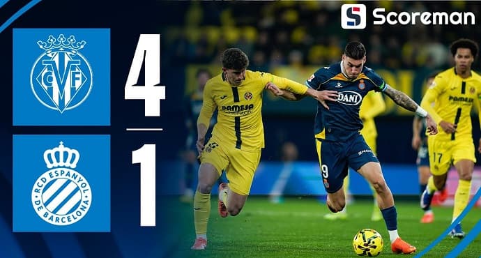 몰레이로 1골 1도움 비야레알, 에스파뇰 4-1 제압...다음 시즌 챔스리그 진출 확정