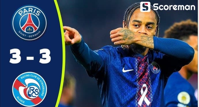 PSG, 스트라스부르와 3-3 무승부...이강인 풀타임 활약