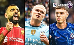 24/25시즌 프리미어리그 골든슈 최신 배당률: 살라 1위, 홀란드·파머 2, 3위