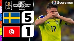 스웨덴, 튀니지 5-1 대파…네덜란드·일본 제치고 F조 1위로